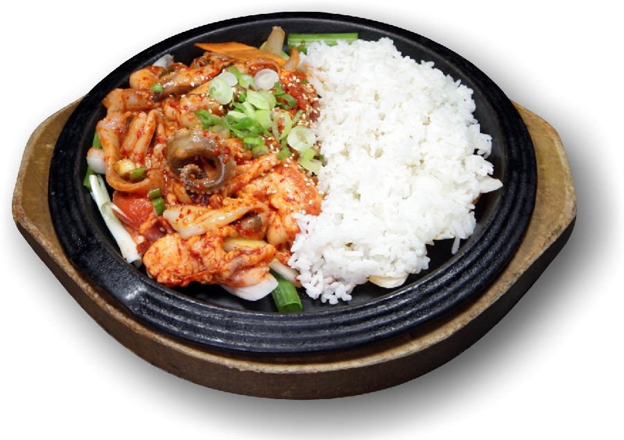 bunsiknara-korea-food-spicy-short-arm-octopus-and-pork-on-hot-stone